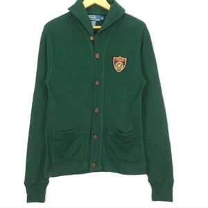 Polo Ralph Lauren Vintage 90ies Green Button-Up Cowl Neck Jacket Cardigan Small
